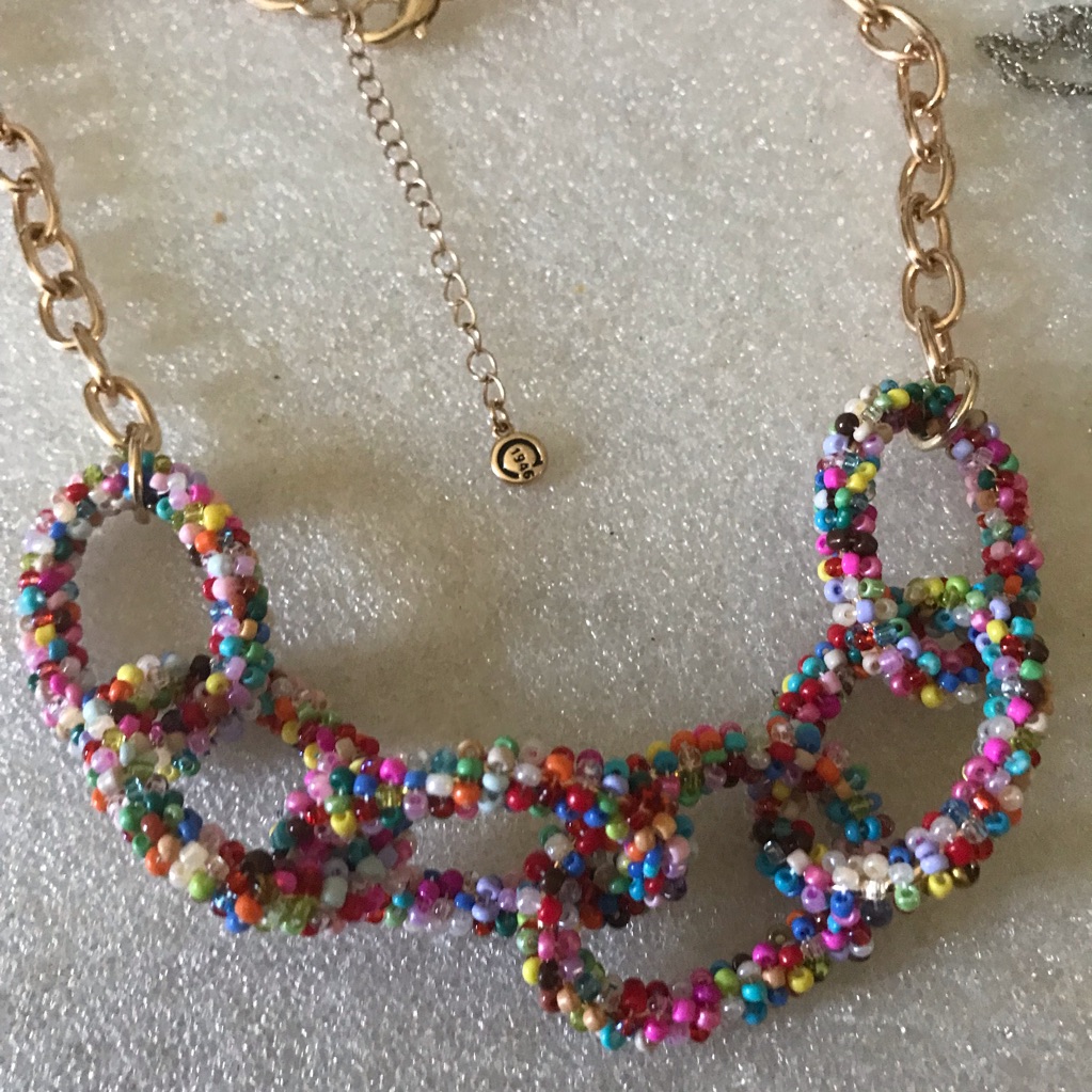 Multicolor Seed Bead Statement Necklace - Women Jewelry